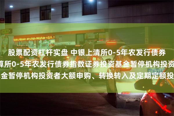 股票配资杠杆实盘 中银上清所0-5年农发行债券指数: 关于中银上海清算所0-5年农发行债券指数证券投资基金暂停机构投资者大额申购、转换转入及定期定额投资业务的公告
