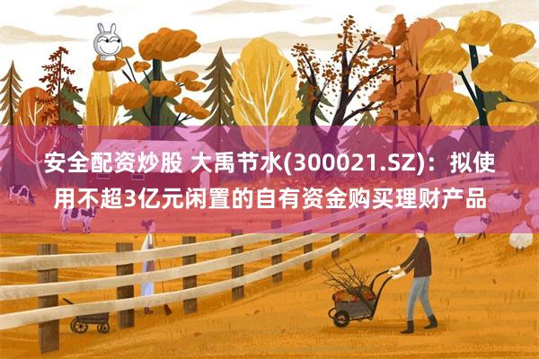 安全配资炒股 大禹节水(300021.SZ)：拟使用不超3亿元闲置的自有资金购买理财产品